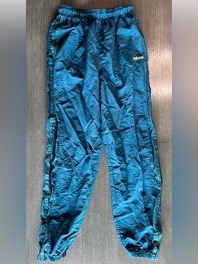 Adidas Teal Blue Windbreaker Joggers Pants Sweats M